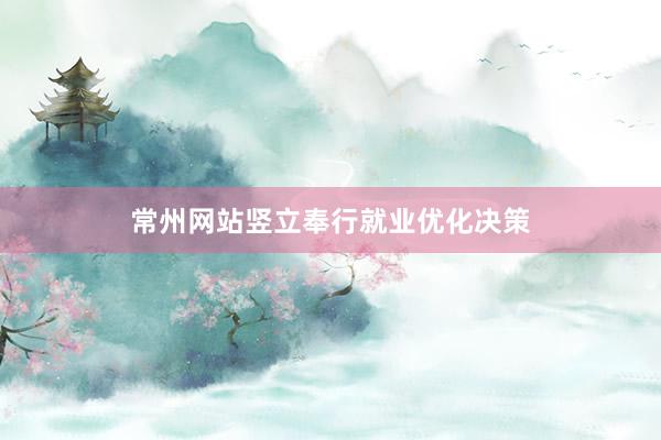 常州网站竖立奉行就业优化决策
