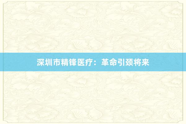 深圳市精锋医疗：革命引颈将来
